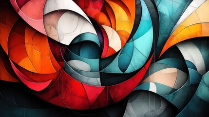 Fototapeta premium Abstract swirling art, vibrant colors, digital, website background