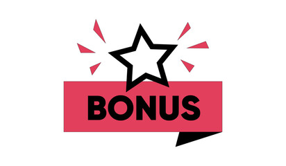 Obraz premium bonus red vector sticker design with star