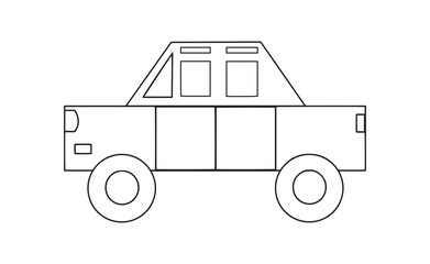 Car outline for color vector illustration