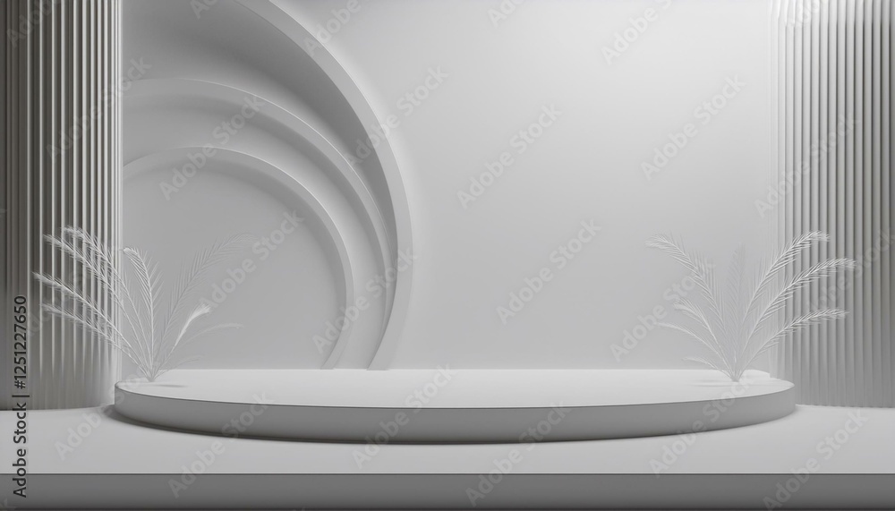 Poster abstract 3d minimal background white background 3d modern display stand for cosmetic and product pre