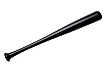 Obraz premium Shiny black baseball bat lying diagonally on a transparent background