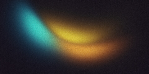 Dark noise texture grain gradient background, grainy green orange yellow glowing color gradient wave, black backdrop summer banner poster cover design
