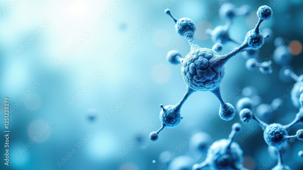 Aufkleber a magnified view of a single dose of semaglutide with its molecular structure highlighted against a 