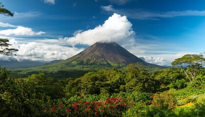 breathtaking view of the arenal volcano in costa rica