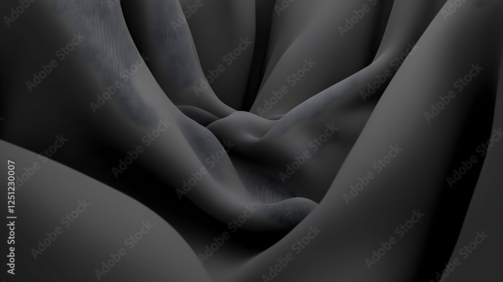 Poster abstract monochrome image of draped fabric, showcasing elegant folds and shadows. perfect for design