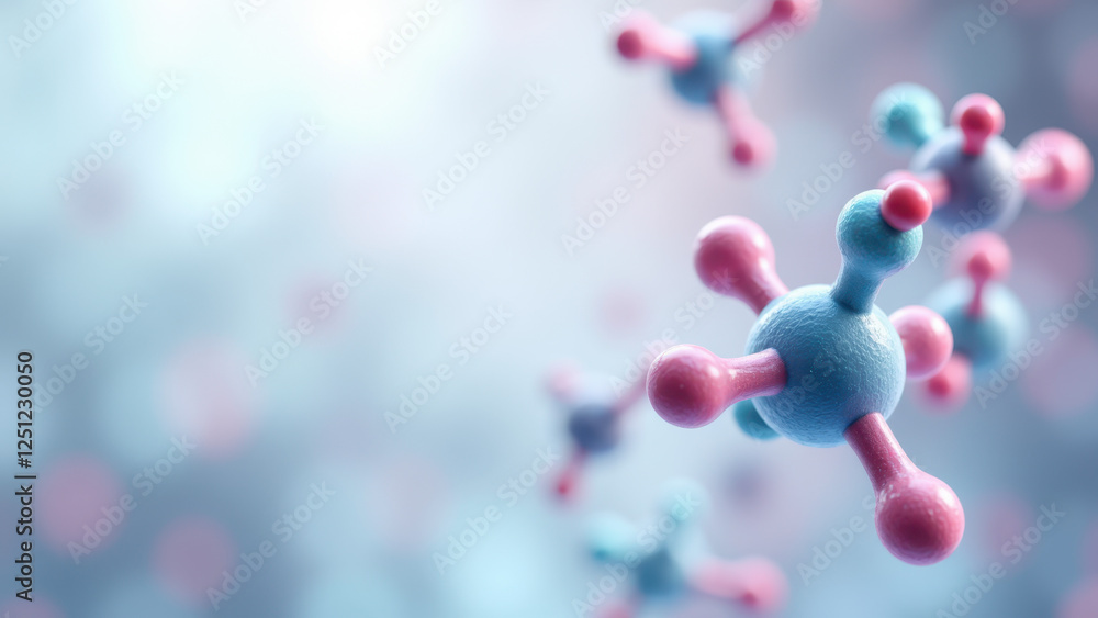 Aufkleber high-resolution image of a semaglutide molecule with colorful atoms, showcasing detailed molecular s