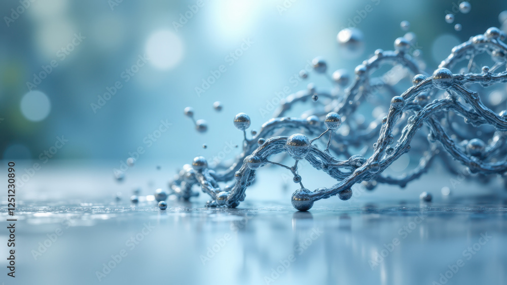 Aufkleber a close-up view of a molecule with water droplets to highlight its form.