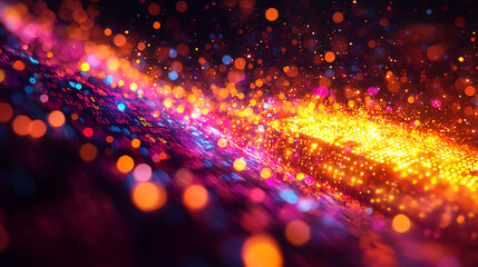 Vibrant abstract background featuring a dynamic interplay of warm and cool colors.