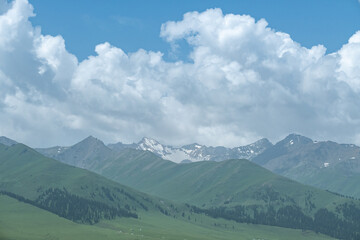Fototapeta premium Bortala Sailimu Lake Scenic Area, Xinjiang Uygur Autonomous Region, China
