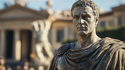 Roman statue, Italy, historical building, sunny day, tourism