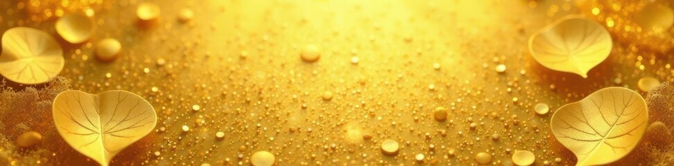 Abstract gold leaf texture, soft light highlights across,  polished,  radiant