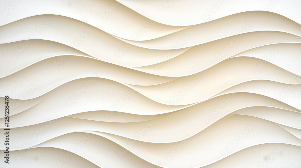 Poster textured white waves create soft, elegant background with subtle light