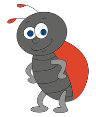 Ladybug smiling isolated on white background