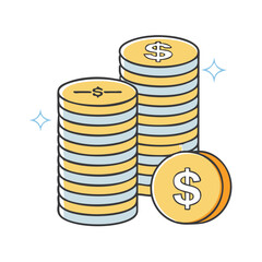 coins stack icon, coins stack vector illustration-simple illustration of coins stack. perfect for coins stack logos and icons
