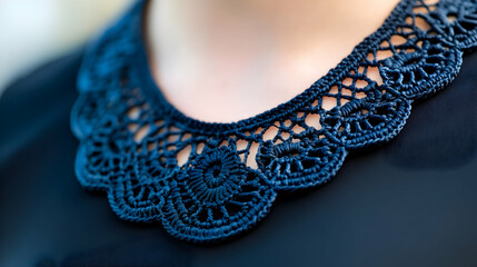 Obraz premium Close-up of a beautifully crafted macrame collar, highlighting its detailed design and texture