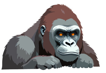 Obraz premium Gorilla Adorable Cute Animal Sleeping Relaxing Illustration Vector Art Graphic