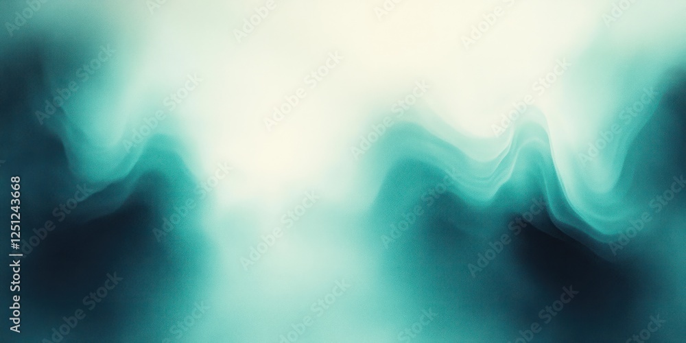 Poster teal and white abstract gradient background with soft focus and minimalist design