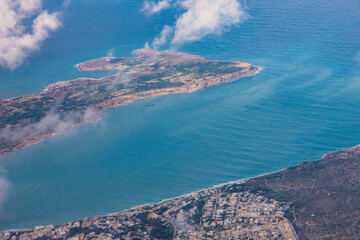 Malta vista dal aereo dal su 