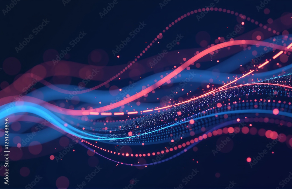 Aufkleber Background Features Smooth Abstract Lines Generated By Artificial Intelligence Technology In A Unique Creative Process. 00001