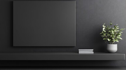 Obraz premium Modern TV Wall Mount Shelf Decor