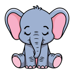 Fototapeta premium Cute baby carton elehant vector