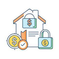 secured loan icon, secured loan vector illustration-simple illustration of secured loan. perfect for secured loan logos and icons