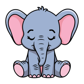 Cute baby carton elehant vector