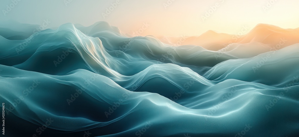 Poster silver teal gradient smooth abstract design minimalistic ambient lighting texture
