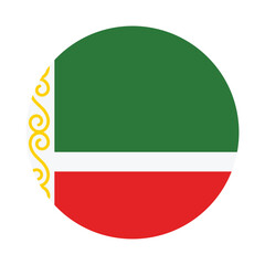 Flag of Chechnya. Chechnya circle flag logo icon computer vector illustration design