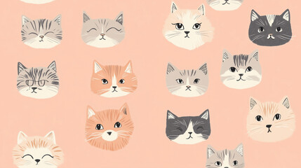 seamless pattern with cats