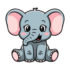 Baby elephant with angry face