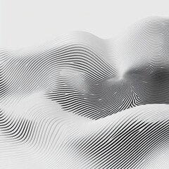 Minimalist monochrome wavy lines create soft background, evoking sense of calm and tranquility. flowing patterns invite contemplation and aesthetic appreciation