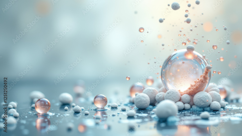 Aufkleber semaglutide molecule isolated on a light background with a bokeh effect.