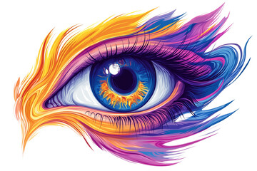  a colorful eye isolated on a transparent background
