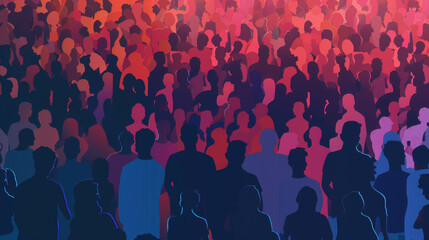 Obraz premium silhouette of crowd at concert