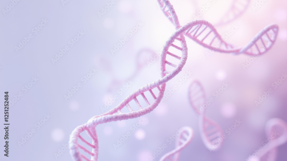 Aufkleber image of a dna double helix structure with a blurred background highlighting semaglutide's molecular