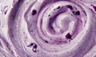 Obraz premium Blueberry yogurt texture closeup with berry jam
