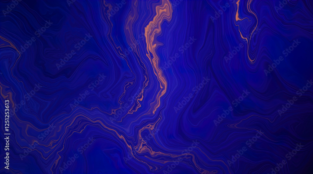 Poster abstract design with swirls, space or marble pattern with shimmering golden lines, marble background