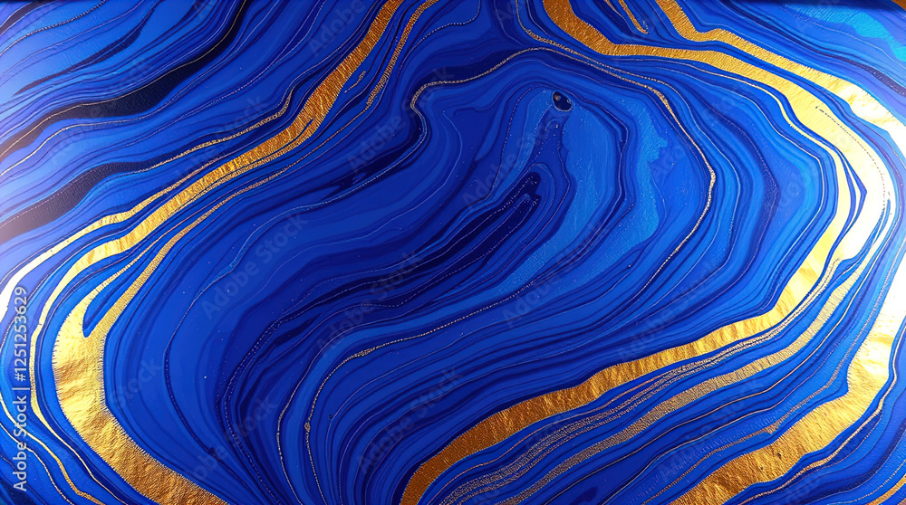 Poster abstract design with swirls, space or marble pattern with shimmering golden lines, marble background