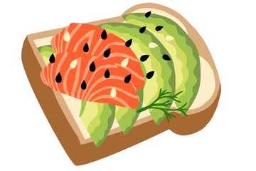 Toast avocado illustration