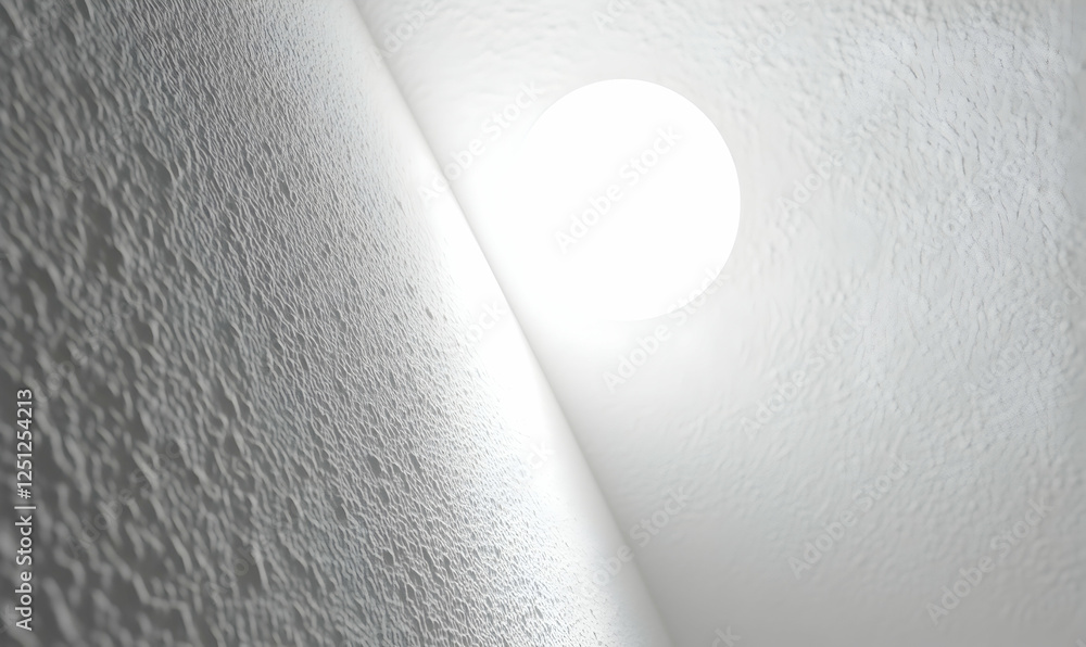 Aufkleber abstract grayscale image of textured wall and bright ceiling light, creating a minimalist, modern fe