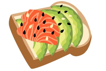 Toast avocado illustration