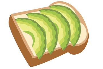 Toast avocado illustration