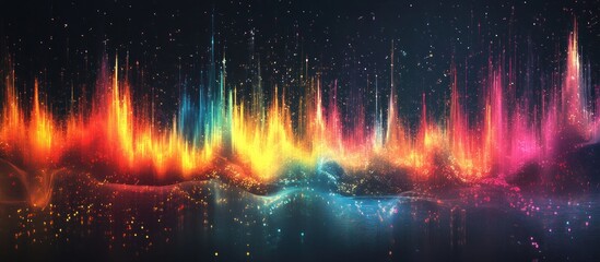 Colorful energy wave digital art, dark background, abstract design, website header