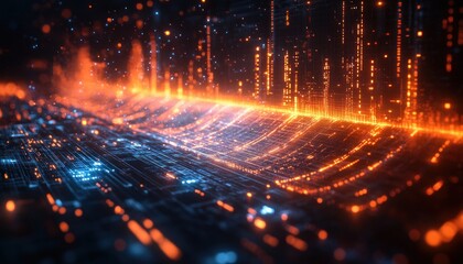 Seismic Waveform Visualization in Neon Colors with Geometric Patterns for Earthquake Data Analysis