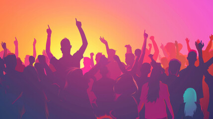 silhouette of crowd at concert