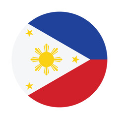 Flag of Philippines. Philippines circle flag logo icon computer vector illustration design