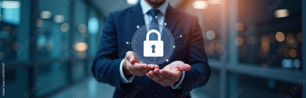 Aufkleber businessmen use global network security technology to protect personal information through encryptio