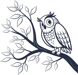 Obraz premium vector illustration of an owl