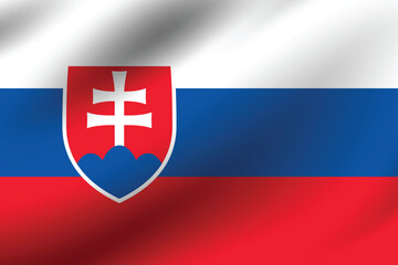 Fototapeta premium Slovakia flag official colors and proportion digital vector illustration. Pleated flag.